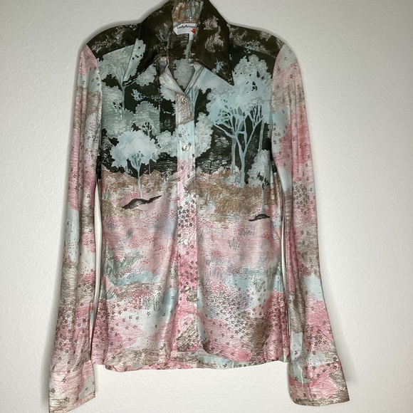 Vintage Lady Arrow Top Forest Scene Dagger Collar 10 - Picture 1 of 7